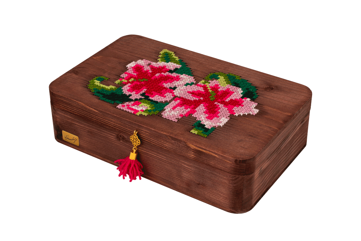 گز 40 درصد پسته چوبی گلدوزی شده مظفری